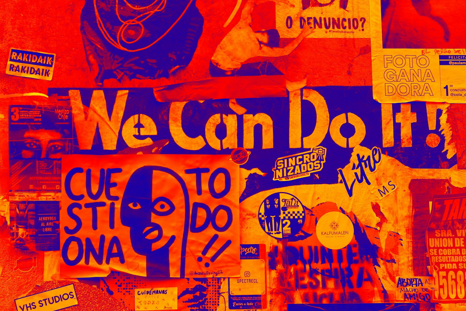 orange and blue We Can Do It poster